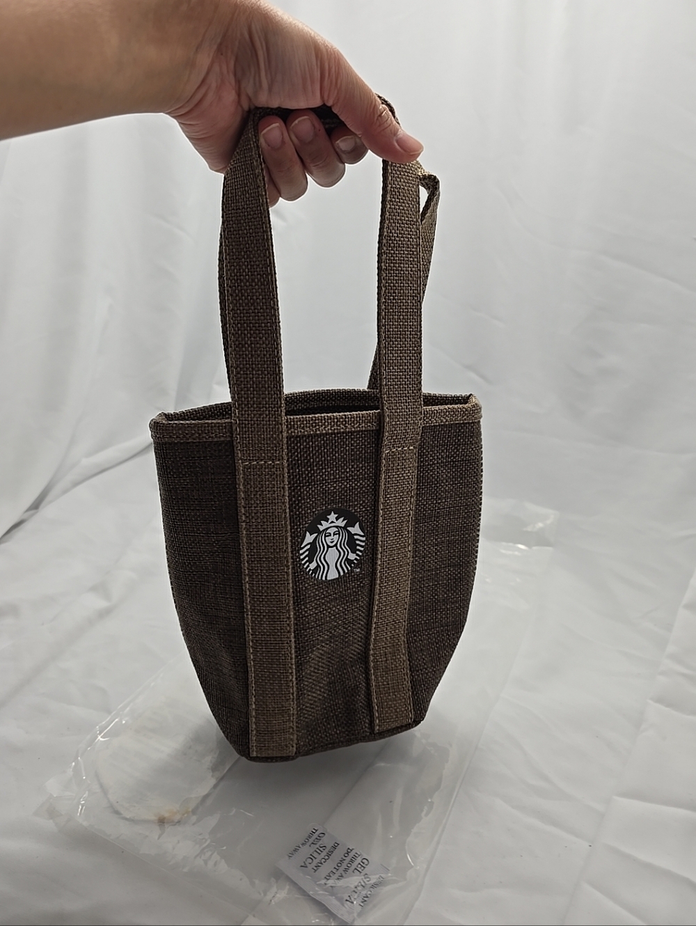 NWT Starbucks Merchandise Brown Goddess Style Cotton Linen Travel Mug Bag - Picture 2 of 13